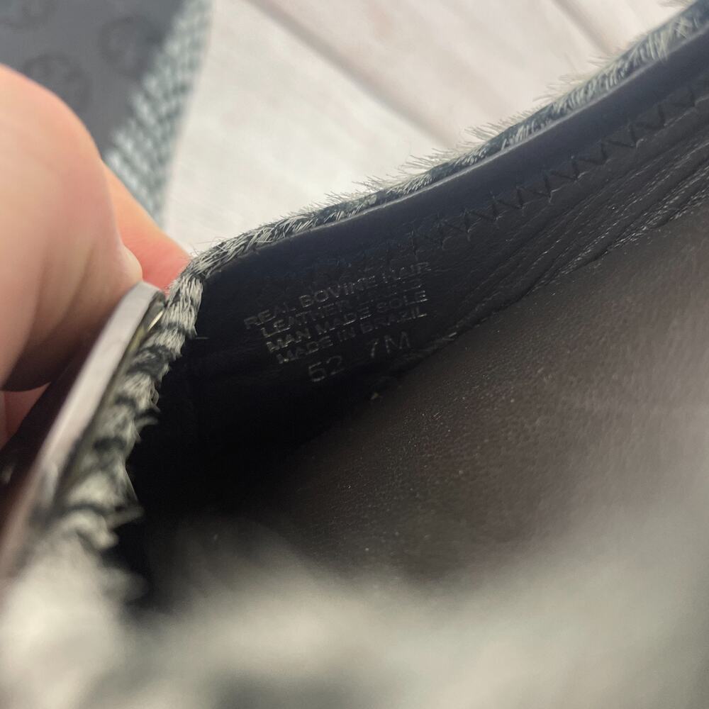 Tory Burch Reva Womens Sz 7M Ballet Flats Black Gray Calf Hair - Picture 9 of 9